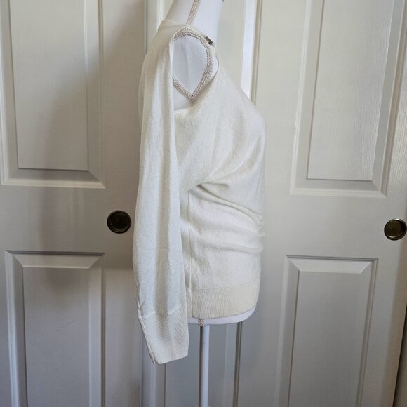 NY&C WOMEN'S CREAM METALIC SWEATER SIZE S NWT - Picture 3 of 9